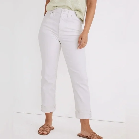 Madewell High-Rise Slim Boyjean - White - Picture 6 of 6